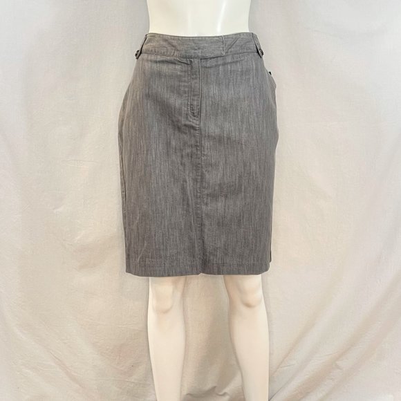 Light Gray Knee-Length Pencil Skirt | Apostrophe - Picture 7 of 7